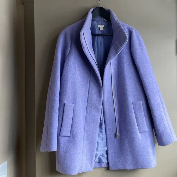 J. Crew Factory Cocoon Hyacinth Lilac Coat: Size 6 - Picture 2 of 7